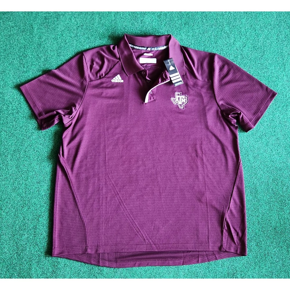Texas A&M Aggies Adidas Climalite Polo Shirt Mens XXL College Football